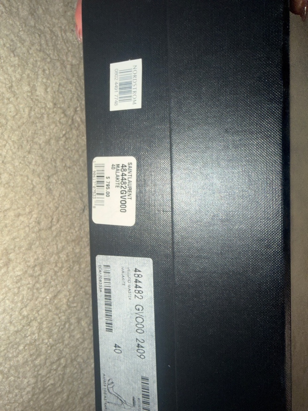 Saint Laurent Emerald Green Velvet Ankle-Strap Stilettos - Picture 2 of 4